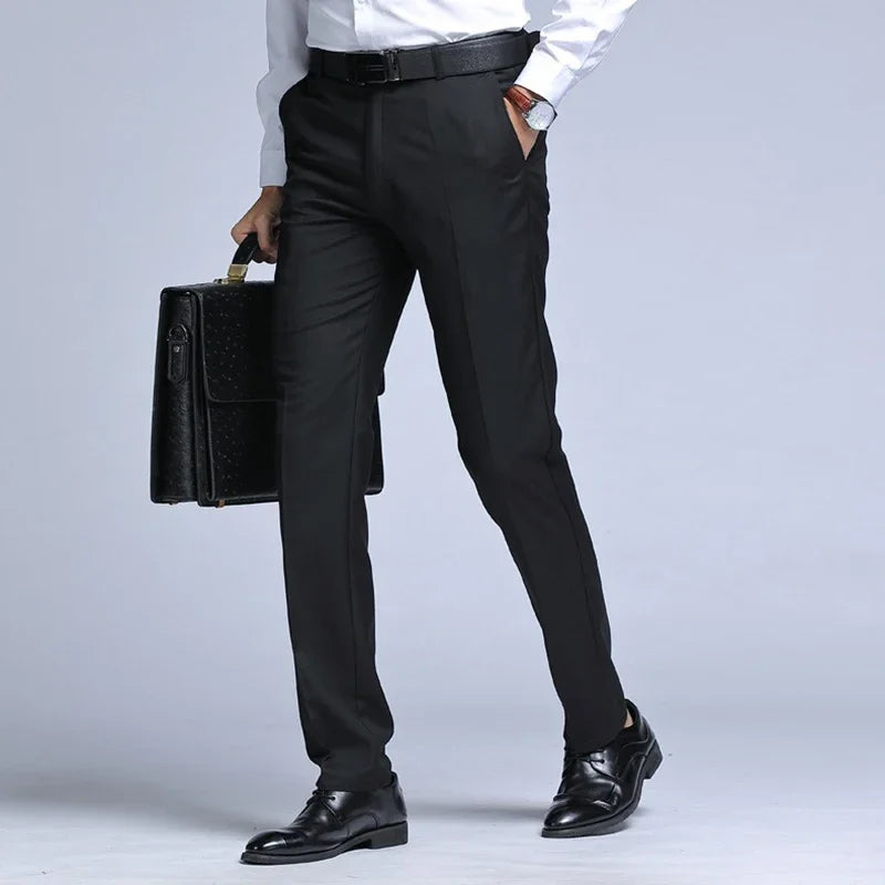 Men’s Dress Pants – Slim Fit – Wool Blend – Tapered Leg – Formal Office Wear