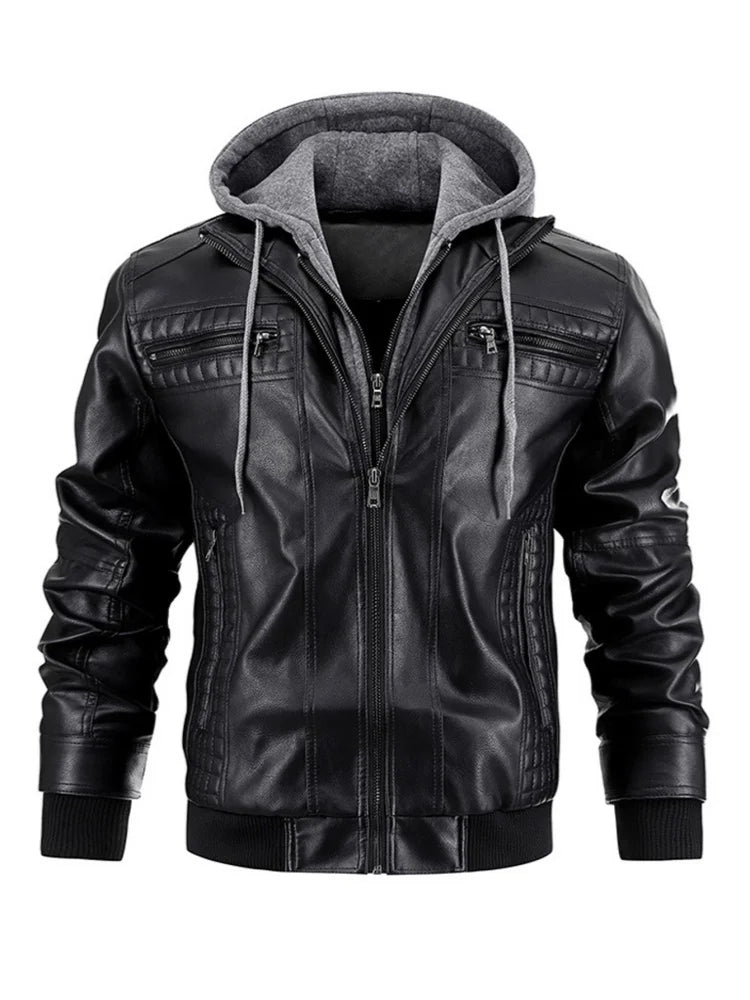 Men's jacket with detachable hood