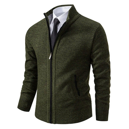 Men’s Fleece Vest – Slim Fit – Stand Collar – Full Zip – Soft Warm Layering Piece