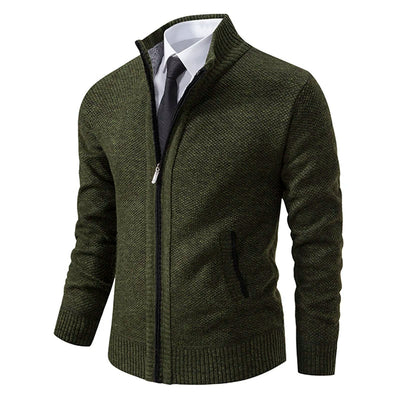 Men’s Fleece Vest – Slim Fit – Stand Collar – Full Zip – Soft Warm Layering Piece