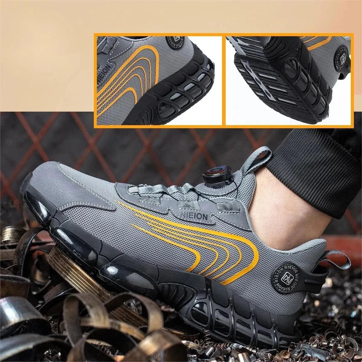 Work Safety Shoes with Rotating Buckle for Men