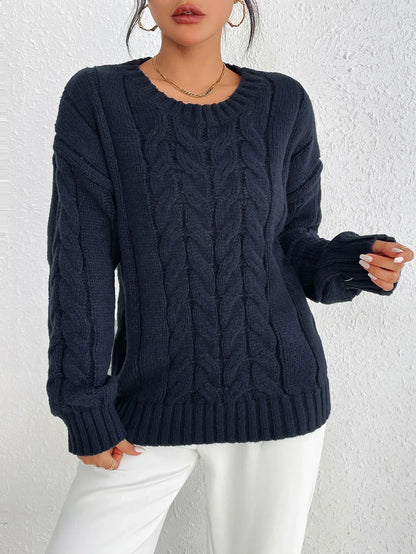 Women's loose twisted pullover sweater