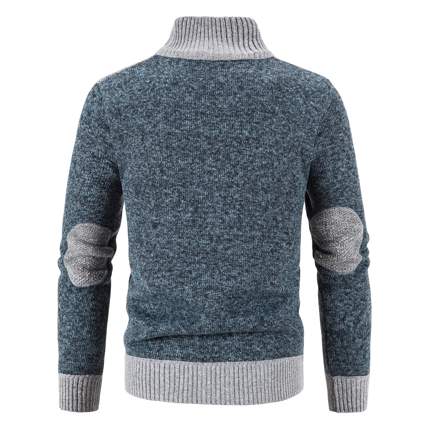 Men's knitted cardigan with patchwork design
