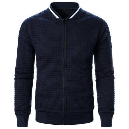 Men's casual stand collar zip up jacket