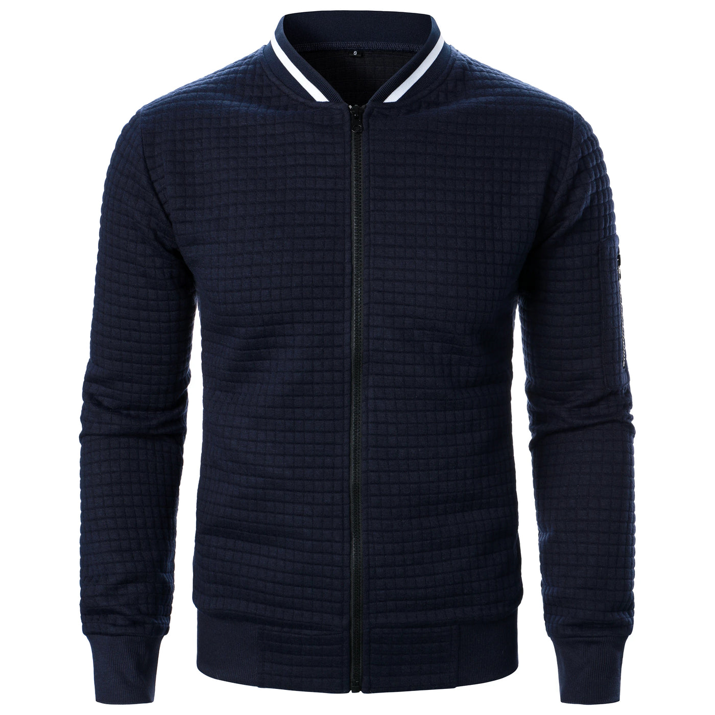 Men's casual stand collar zip up jacket