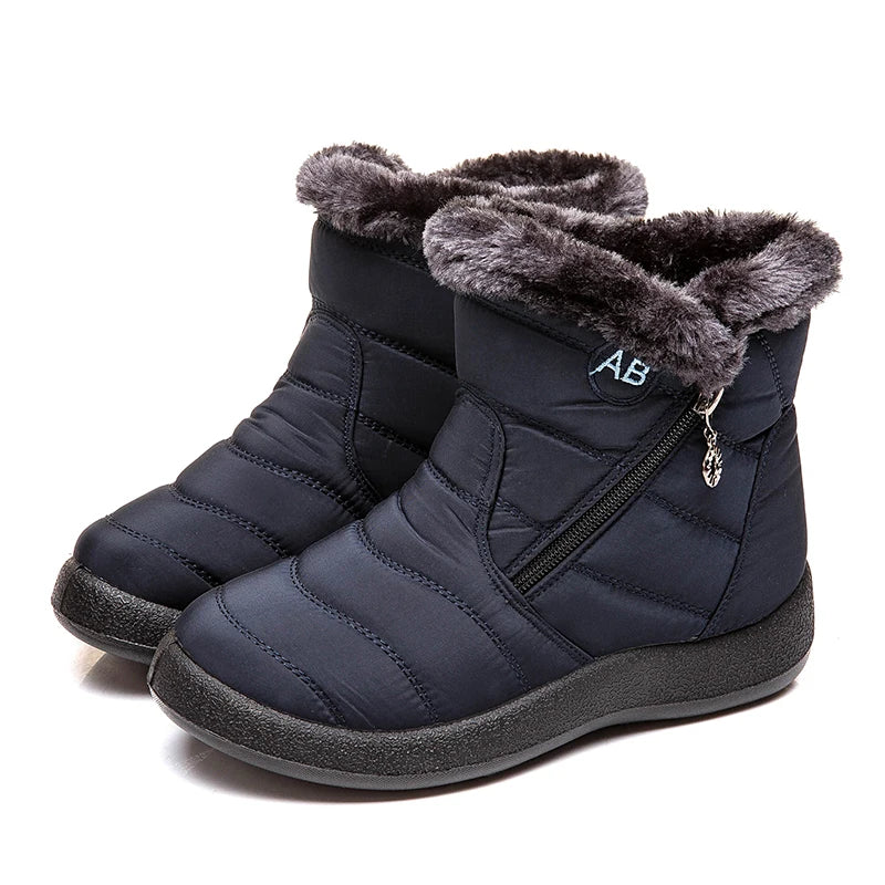 Women’s Casual Boots – Waterproof Mid Ankle – Soft Fur Lining – Zipper Closure – Supportive