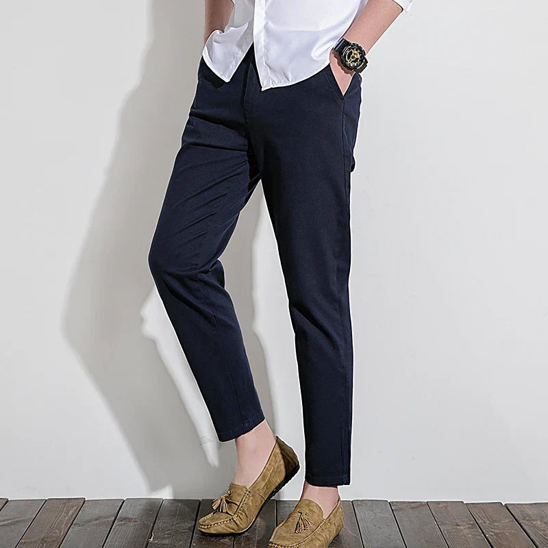 Men’s Chino Pants – Slim Fit – Zip Fly – Full Length Versatile Style