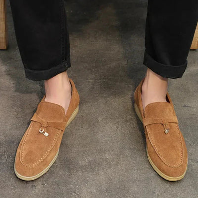 Men’s Suede Loafers – Slip-On Design – Rubber Sole – Smart-Casual Streamlined Fit