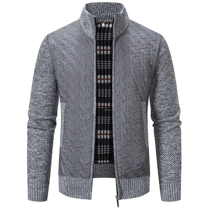 Men’s casual jacket with knitted sleeves