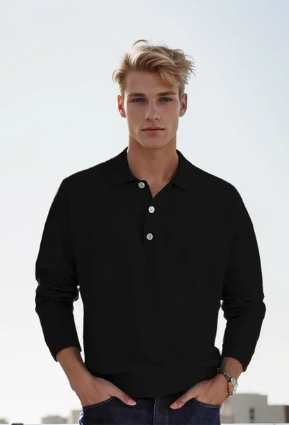 Polo shirt men’s long-sleeved slim fit