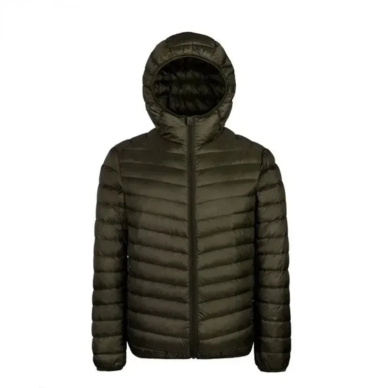 Men's hooded winter down jacket