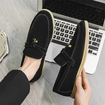 Men’s Suede Loafers – Slip-On Design – Rubber Sole – Smart-Casual Streamlined Fit