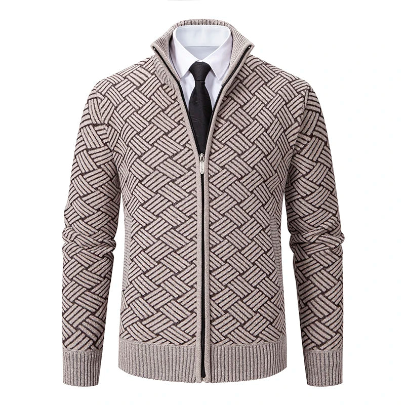 Men’s casual jacket with knitted sleeves