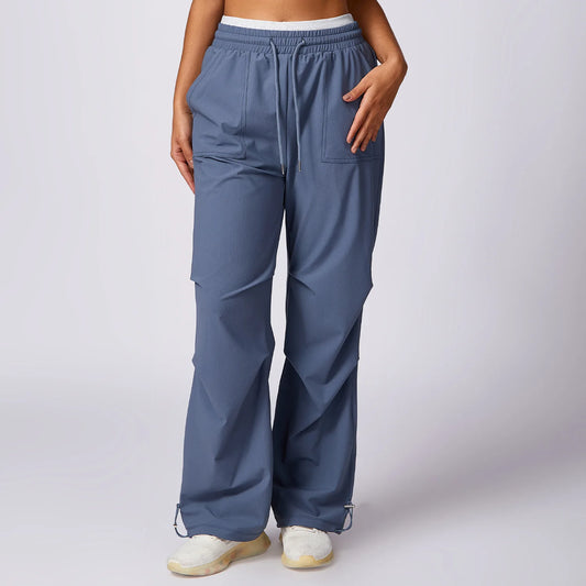 Women's quick drying pants with elastic waistband and pockets