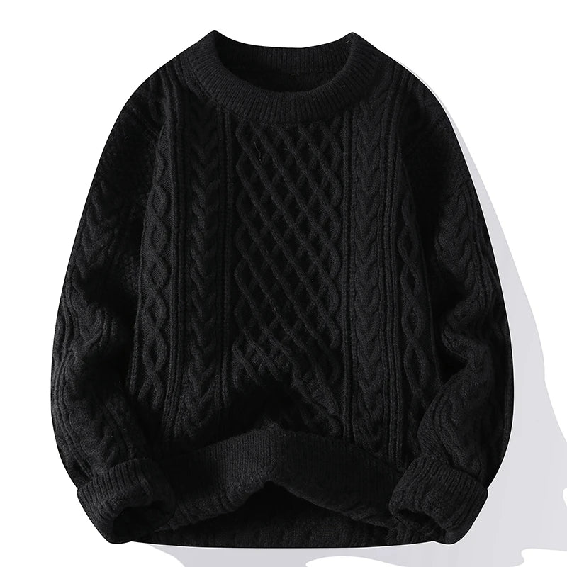 Men's warm cable knit sweater