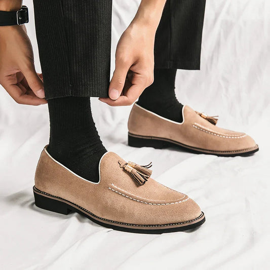 Men’s Moccasins – Suede – Tassel Detail – Classic Fit – Smart Casual Versatile Shoes