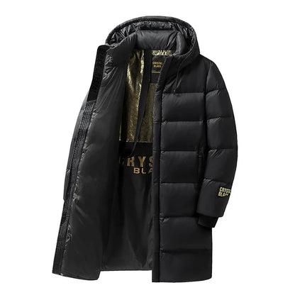 Men's long winter down jacket