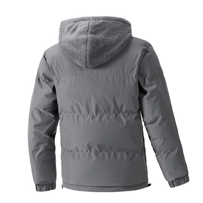 Men's hooded fleece-lined parka jacket