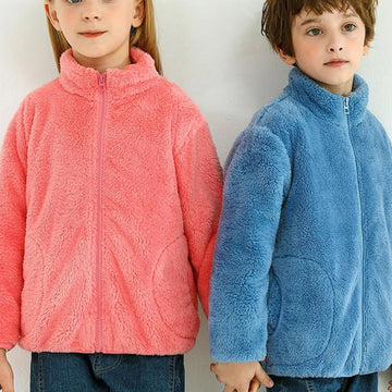 Kinderen fluwelen jas voor herfst/winter met ritssluiting