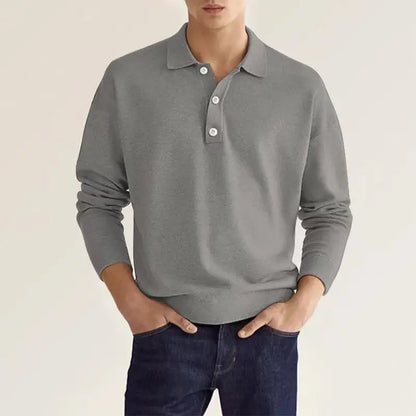 Polo shirt men’s long-sleeved slim fit