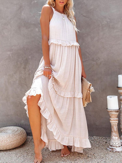 Women's Sleeveless Midi Dress – Lightweight Summer Casual Wear