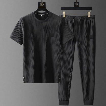 Soft ultra thin fast drying knit two-piece set for men