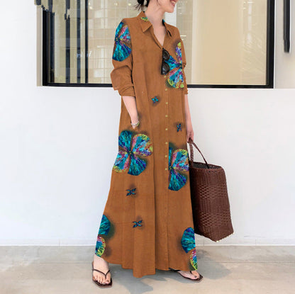 Vintage Floral Maxi Dress for Women