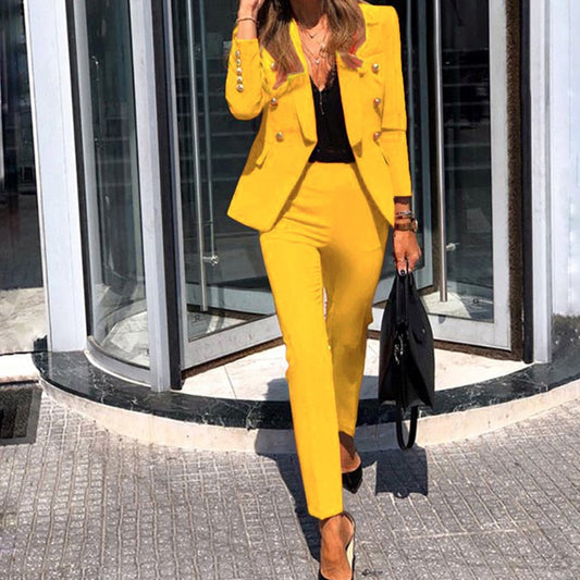 Women’s Blazer – Tailored Fit – Double-Breasted – Structured Shoulders – Hip Length