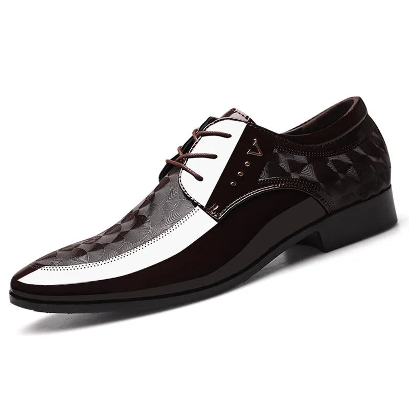 Men's shiny pu leather pointed toe shoes