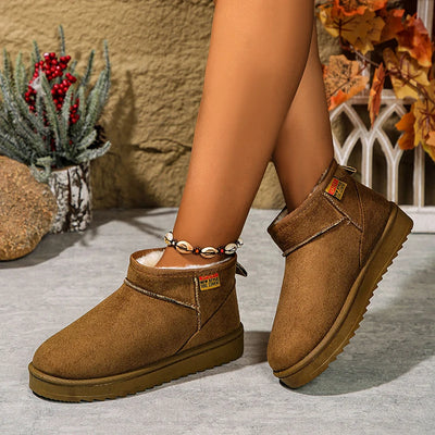 Women’s Ankle Boots – Suede Look – Fleece Lined – Supportive Sole – Casual Comfort