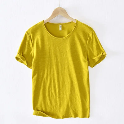 Men’s T-Shirt - Slim Fit - Crew Neck - Rolled Sleeves Casual Wear
