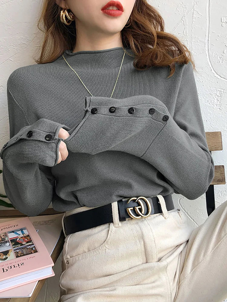 Women's knitted turtleneck sweater