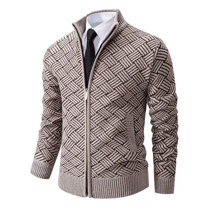 Men’s casual jacket with knitted sleeves