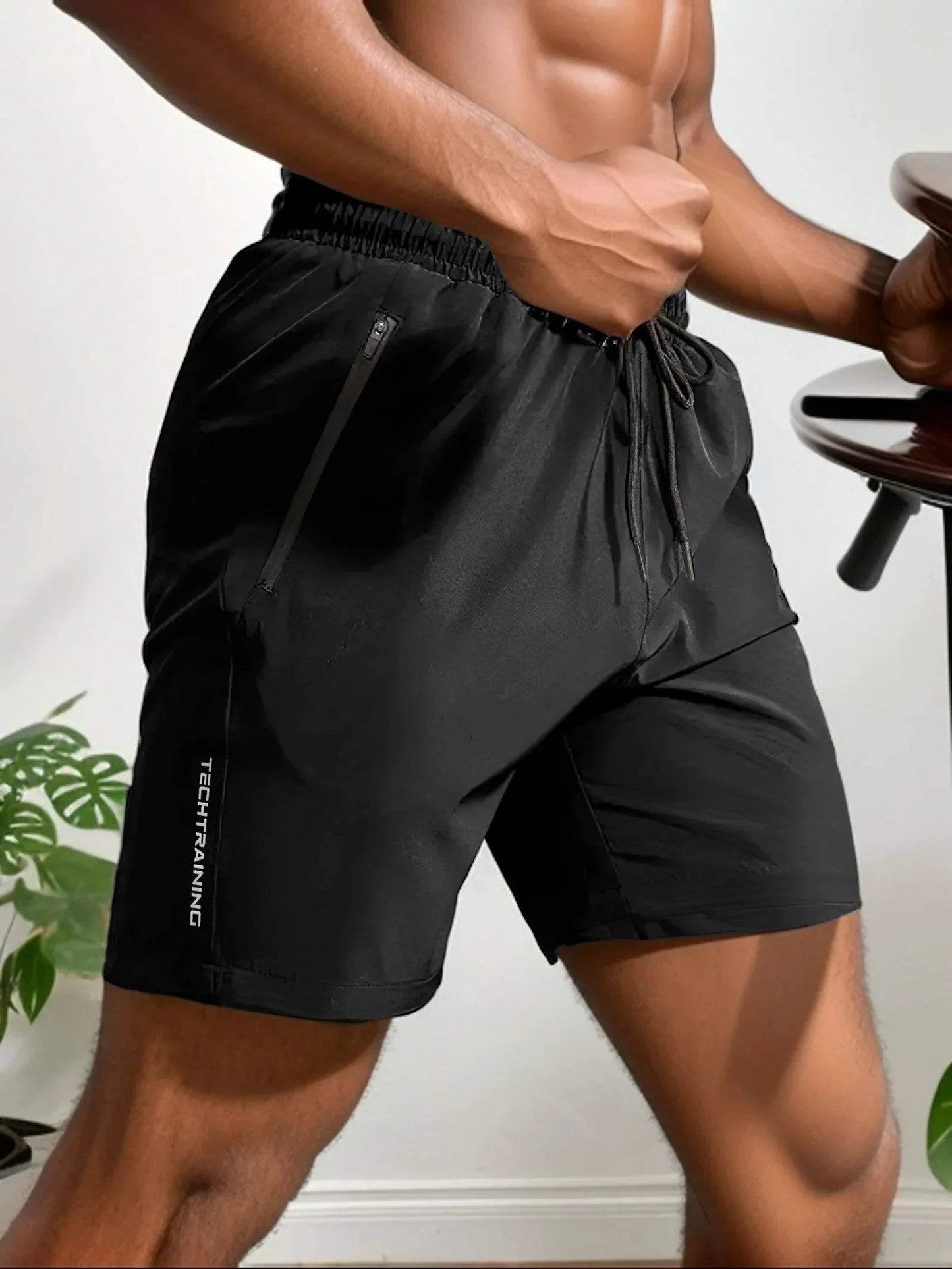 Men’s Athletic Shorts - Lightweight Moisture-Wicking - Stretch Fabric - Zip Pocket