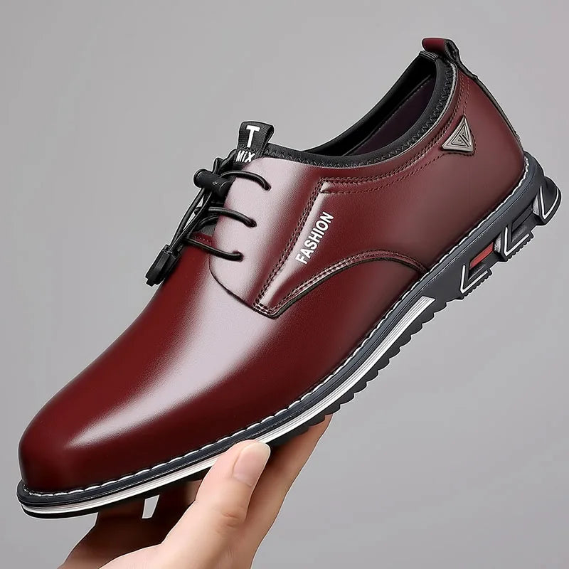 Men's casual lace-up shoes with pointed toe