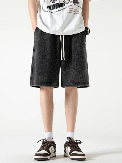 Men’s Casual Shorts – Relaxed Fit – Cotton Blend – Elastic Waist – Knee Length