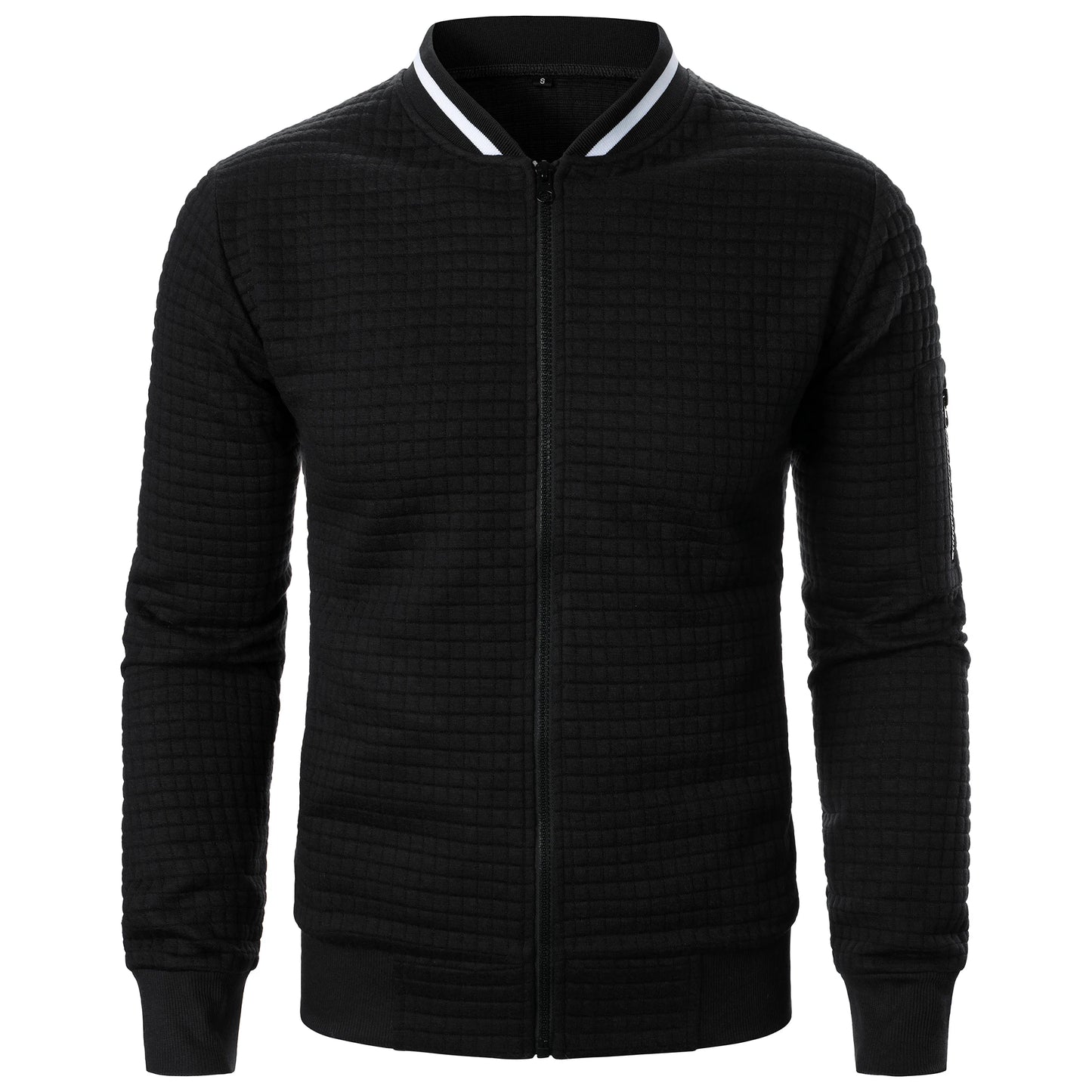 Men's casual stand collar zip up jacket