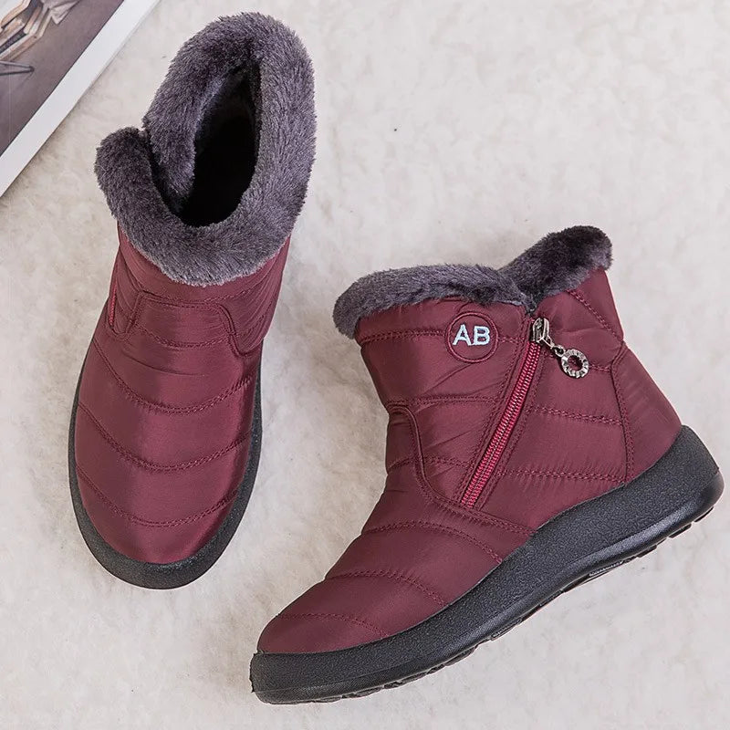 Fur-lined women's casual ankle boots