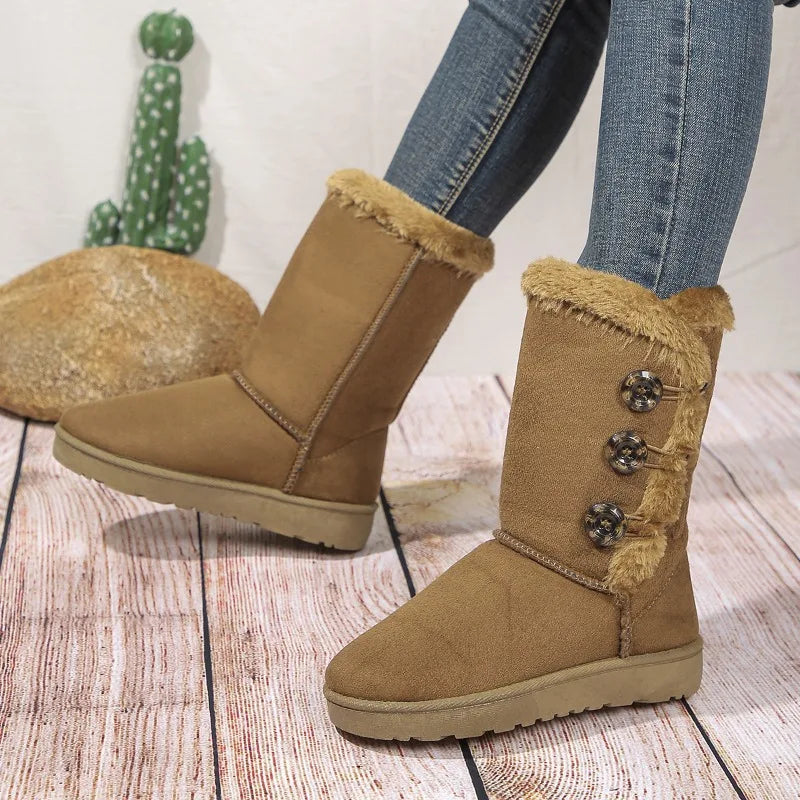 Trendy winterbooties met knoopaccenten voor dames