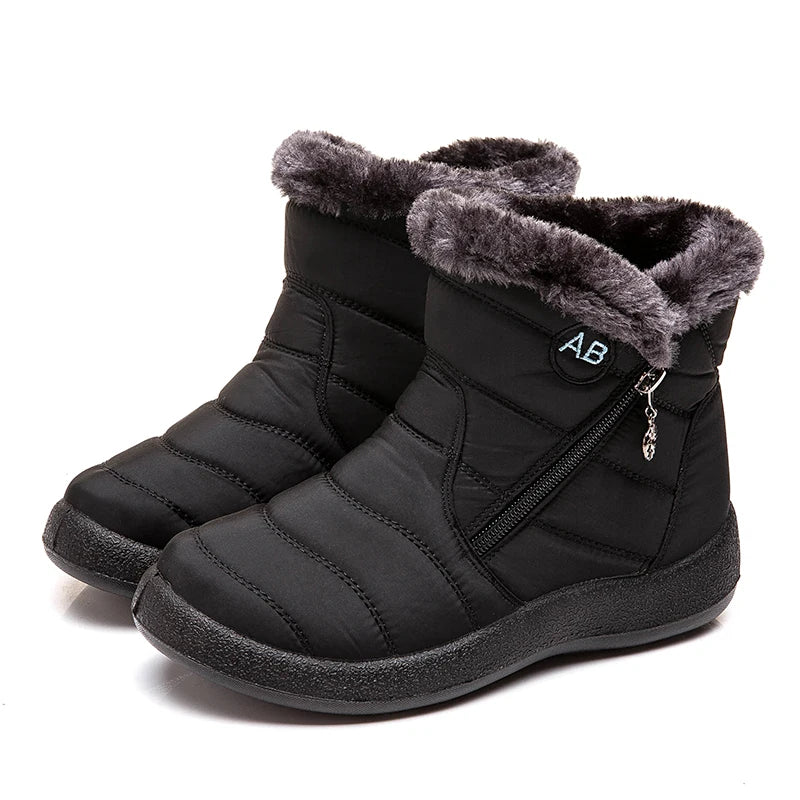 Women’s Casual Boots – Waterproof Mid Ankle – Soft Fur Lining – Zipper Closure – Supportive
