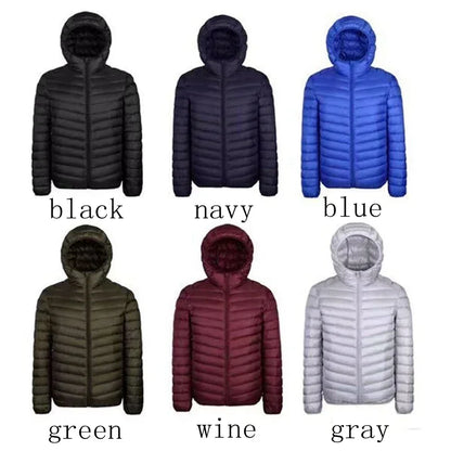 Men's hooded winter down jacket