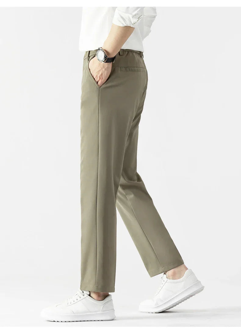 Men’s Slim Fit Trousers – Lightweight Fabric – Tailored Cut – Business Casual Wear