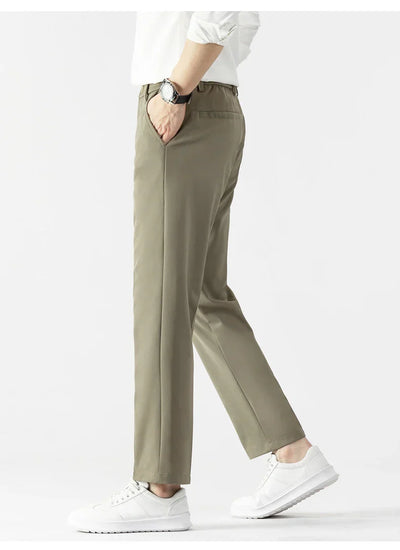 Men’s Slim Fit Trousers – Lightweight Fabric – Tailored Cut – Business Casual Wear