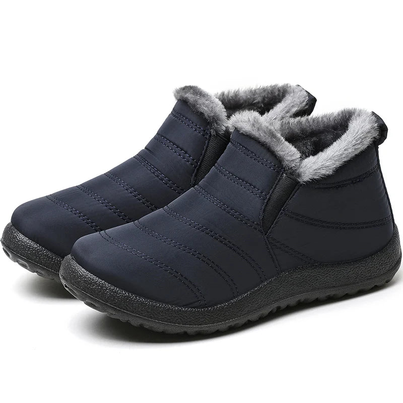 Women’s Ankle Boots – Fur Lined – Slip-On – Water Resistant – Supportive Sole