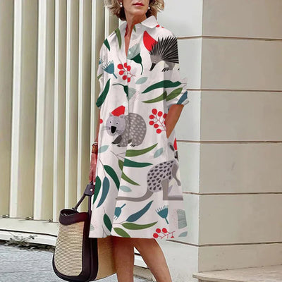 Knee-Length Midi Dress - Stretch Fit, Breathable, Casual Wear