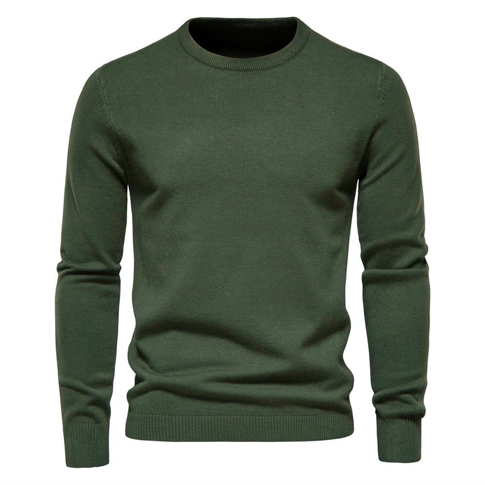 Men’s knitted sweater with ribbed cuffs