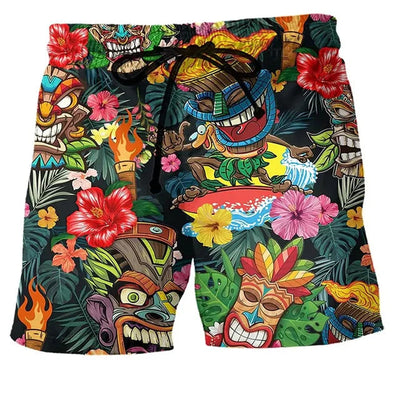 Men’s Swim Shorts – Regular Fit – Quick Dry – Adjustable Waist – Boho Print
