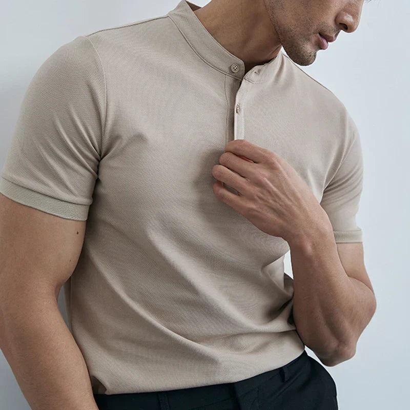 Men’s Slim Fit Tee – Lightweight Cotton – Collared Neck – Short Sleeve Casual Wear