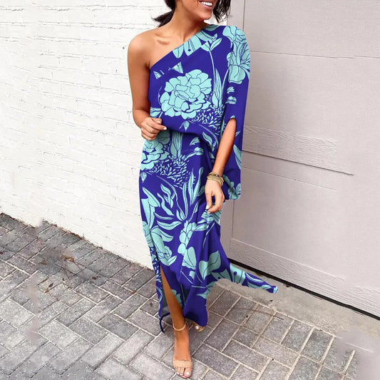 One-Shoulder Diagonal Dress