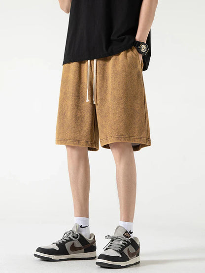Men’s Casual Shorts – Relaxed Fit – Cotton Blend – Elastic Waist – Knee Length